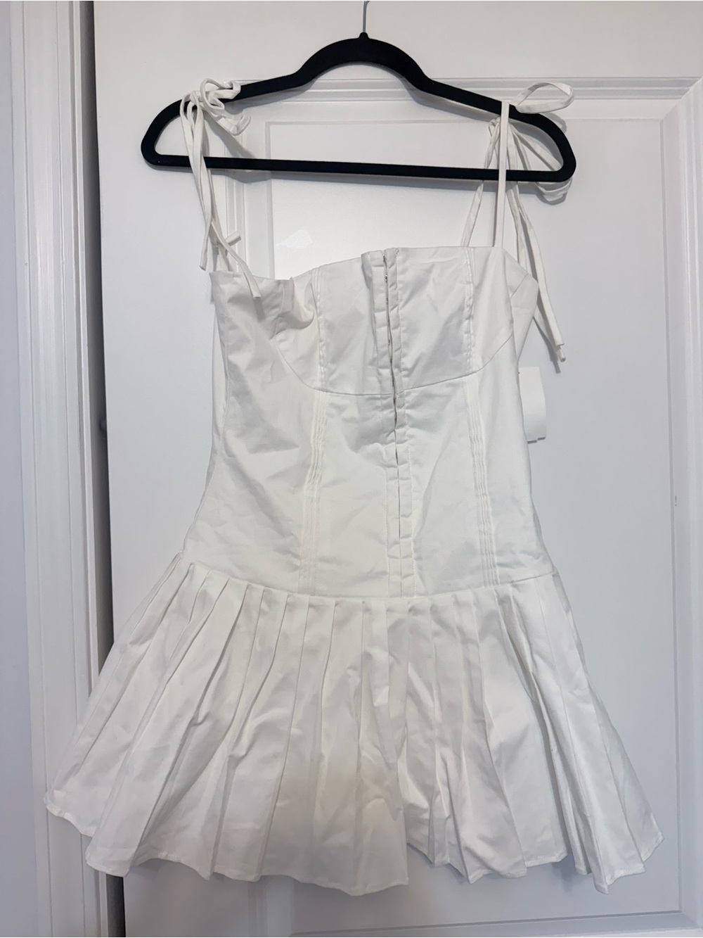 Edikted White Tie-Shoulder Mini Dress